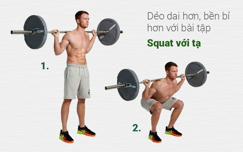 Bài tập chống xuất tinh sớm squat với tạ