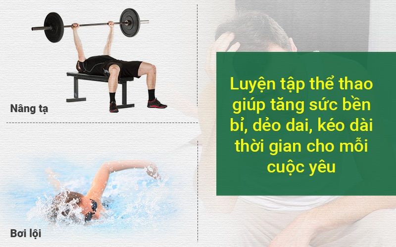 Nâng tạ hay bơi lộ là những bài tập nâng cao sức khỏe tình dục rất tốt