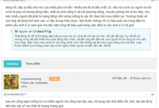 Review Mãnh lực Trường xuân trên webtretho