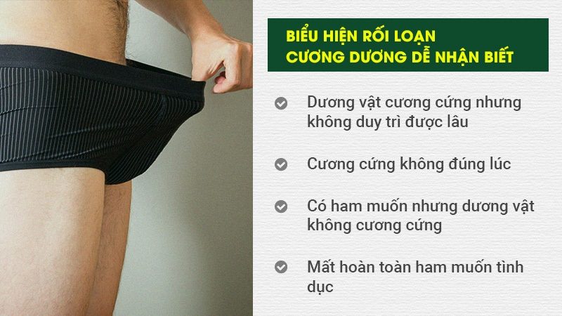 Biểu hiện rối loạn cương dương ở nam giới