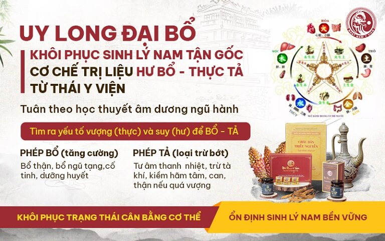 Cơ chế HƯ BỔ THỰC TẢ giúp xử lý tận gốc nhiều vấn đề “khó nói” ở nam giới