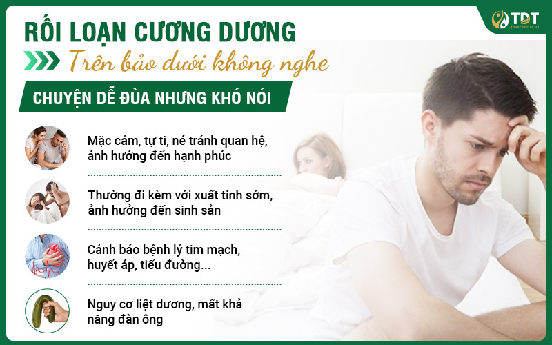 Rối loạn cương dương ảnh hưởng lớn đến sức khỏe, tâm lý nam
